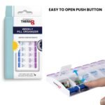 7-Day Push Button Pill, Medicine, Vitamin Organizer with AM/PM Large Compartments - Image 3