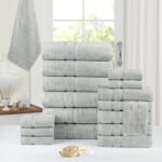 18-Piece: Bibb Home Zero Twist Egyptian Cotton Towel Set - Image 9
