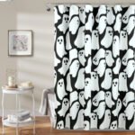 Royale Linens Double Brushed Microfber 1800 Thread Printed Shower Curtain - Image 4