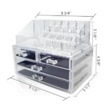 2-Pack: Acrylic Makeup Organizer Cosmetic Jewelry Display Box - Image 3