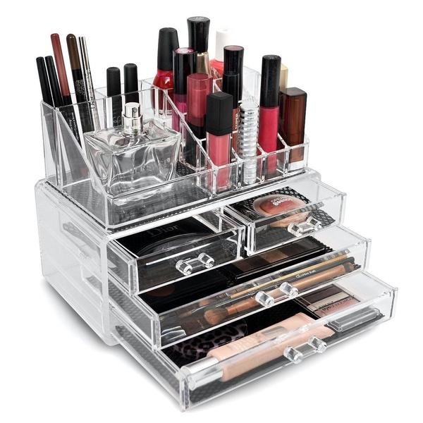 acrylic-makeup-organizer-cosmetic-jewelry-display-box-beauty-personal-care-dailysale-787411.jpg 2-Pack: Acrylic Makeup Organizer Cosmetic Jewelry Display Box - Image 1
