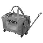 Airline Approved Rolling Pet Carrier with Telescopic Handle Shoulder Strap - Image 3