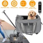Airline Approved Rolling Pet Carrier with Telescopic Handle Shoulder Strap - Image 8