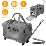 Airline Approved Rolling Pet Carrier with Telescopic Handle Shoulder Strap - Image 7