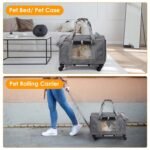 Airline Approved Rolling Pet Carrier with Telescopic Handle Shoulder Strap - Image 11