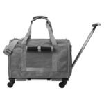Airline Approved Rolling Pet Carrier with Telescopic Handle Shoulder Strap - Image 2