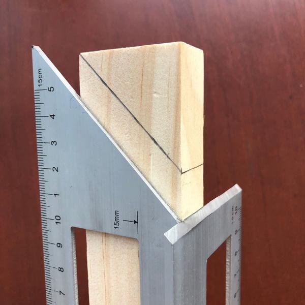 Aluminum Alloy Wooden Square Multifunction Ruler