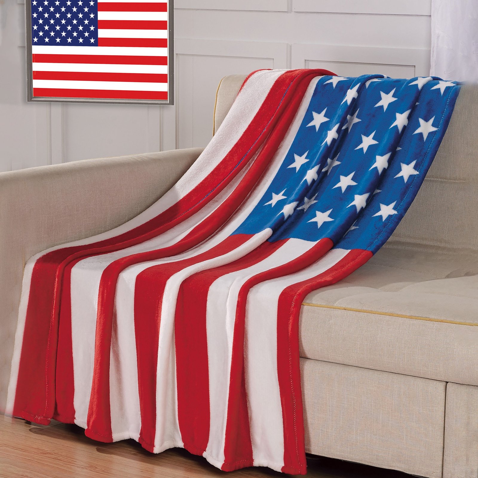 American Flag Ultra-Lush Oversized Throw Blanket