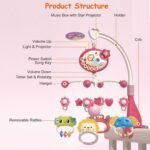 Baby Musical Crib Bed Bell Rotating Mobile Star Projection - Image 10