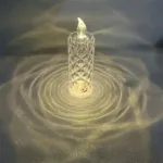 Battery-Powered LED Candle Lamp With Rose Pattern Refraction Halo Projection - Image 2