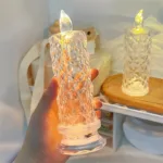 Battery-Powered LED Candle Lamp With Rose Pattern Refraction Halo Projection - Image 5