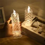 Battery-Powered LED Candle Lamp With Rose Pattern Refraction Halo Projection - Image 7