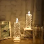 Battery-Powered LED Candle Lamp With Rose Pattern Refraction Halo Projection - Image 4