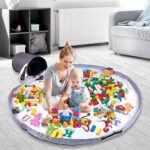 BebiQ Toy Organizers and Storage Baskets with Large Baby Play Mat