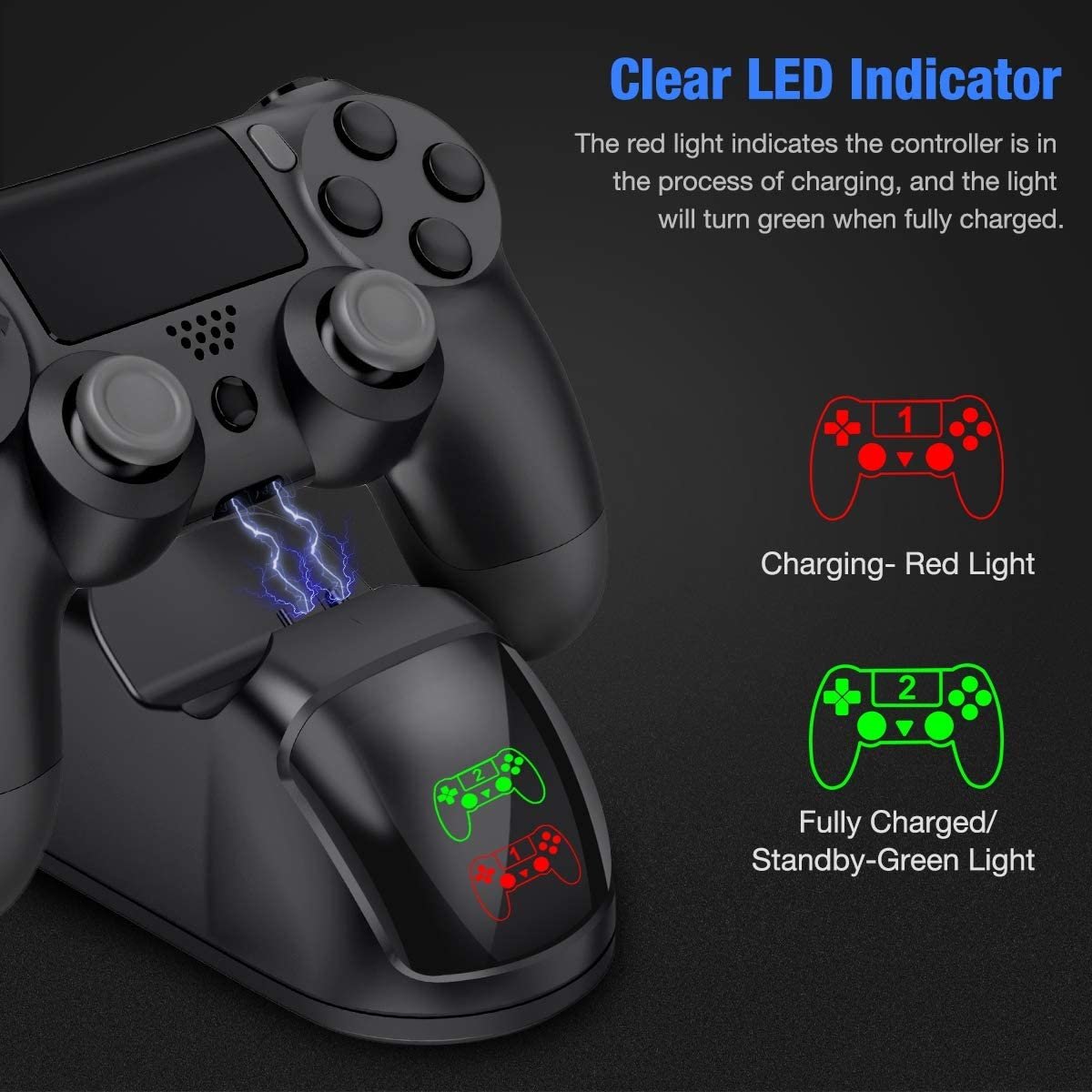 BEBONCOOL Controller USB Charging Station Dock for PS4 - Image 3