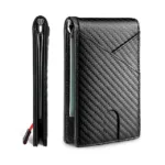 Carbon Fiber Rfid Men Wallets Bi-fold Vallet Billfold