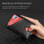 Carbon Fiber Rfid Men Wallets Bi-fold Vallet Billfold - Image 5