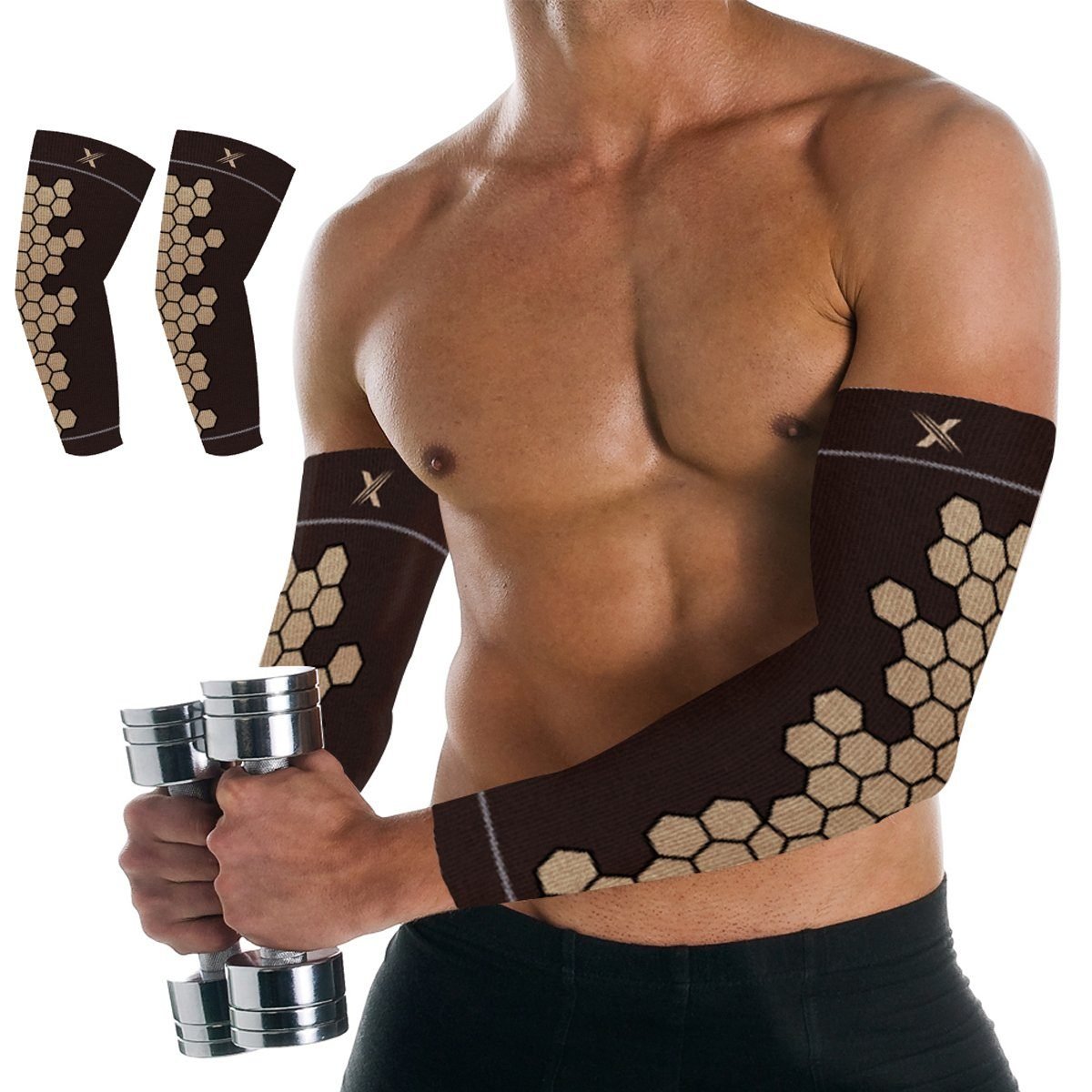Copper Infused Arm Compression Elbow Support Sleeves