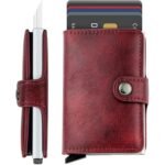 Credit Card Holder RFID Blocking Genuine Leather Vintage Aluminum Business Wallet - Image 2