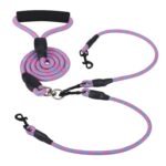 Double Dog Leash No-Tangle with Swivel Coupler Padded Handle - Image 2