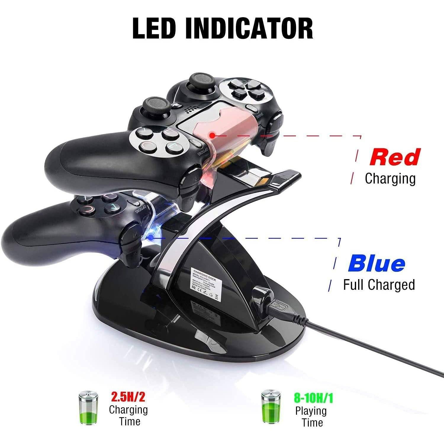 Dual USB Fast Charging Station and LED Indicator for Sony PS4 Controller - Image 4