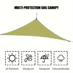 Durable Outdoor Sun Shade Sail for Terrace, Yard, Deck, and Garden - Waterproof and UV Resistant Triangle Canopy - Image 8