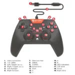 Ematic NSWC012W Nintendo Switch Wired Controller (Black) - New - Image 7