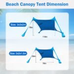 Foldable Beach Canopy Tent Collapsible Shade - Image 10