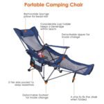 Foldable Camping Chair Heavy Duty Steel Lawn Chair with Reclining Backrest Angle - Image 9