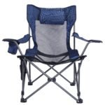 Foldable Camping Chair Heavy Duty Steel Lawn Chair with Reclining Backrest Angle - Image 2