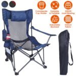 Foldable Camping Chair Heavy Duty Steel Lawn Chair with Reclining Backrest Angle - Image 8