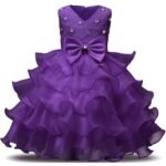 Girl Dress Kids Ruffles Lace Party Wedding Gown - Image 6