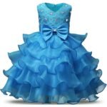 Girl Dress Kids Ruffles Lace Party Wedding Gown - Image 7