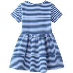 Girl's Cotton Casual Striped Jersey Dress - Image 6