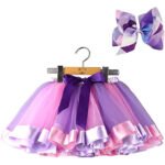 Girl's Layered Ballet Tulle Rainbow Tutu Skirt - Image 3