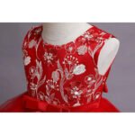 Girls' Patchwork Mesh Bow Party Dress - Image 7