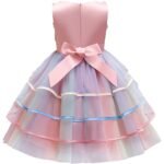 Girl's Rainbow Tulle Lace Dress - Image 2