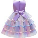 Girl's Rainbow Tulle Lace Dress - Image 14