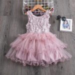 Girls' Ruffle Mesh Embroidered Dress - Image 3