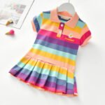 Girls Turn-Down Collar Summer Dress - Image 2