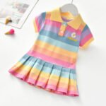 Girls Turn-Down Collar Summer Dress - Image 3