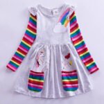 Girls' Unicorn Rainbow Flower Dress - Image 2