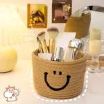 Happy Face Woven Storage Basket - Image 6