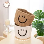 Happy Face Woven Storage Basket - Image 8