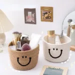 Happy Face Woven Storage Basket - Image 9