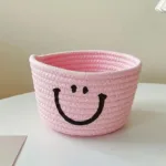 Happy Face Woven Storage Basket - Image 3