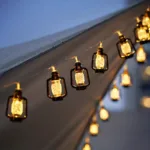 Kerosene Bottle LED String Lights Vintage Plastic Black Lantern Decor