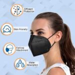 KN95 Foldable Protective Face Mask - Black - Image 3