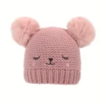 Knitted Beanie Hat, Cute Cold-proof Winter Hat For 6-24 Months Baby Girls - Image 3