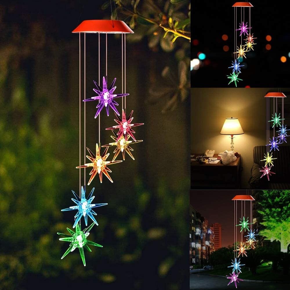 LED Color-Changing Solar Explosion Star Wind Chime